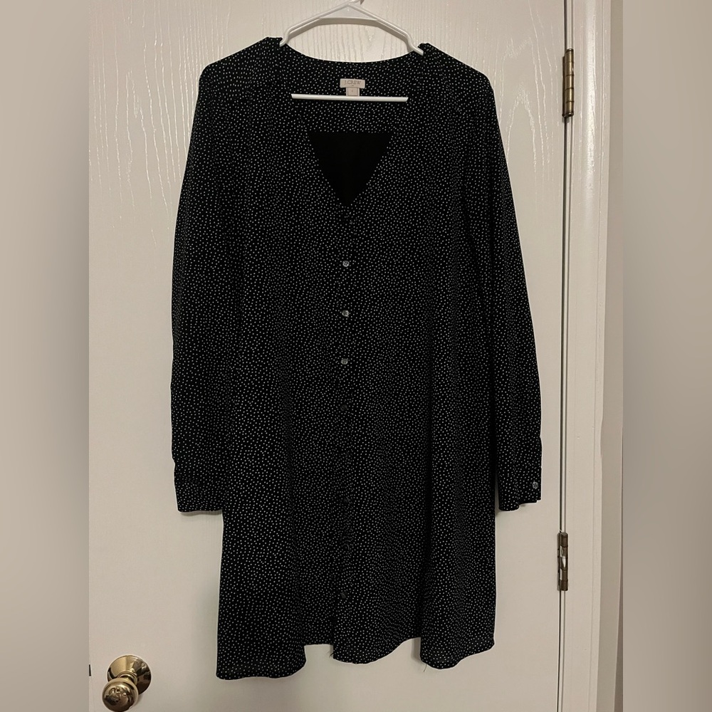 J. Crew Black and White Long Sleeve Dress